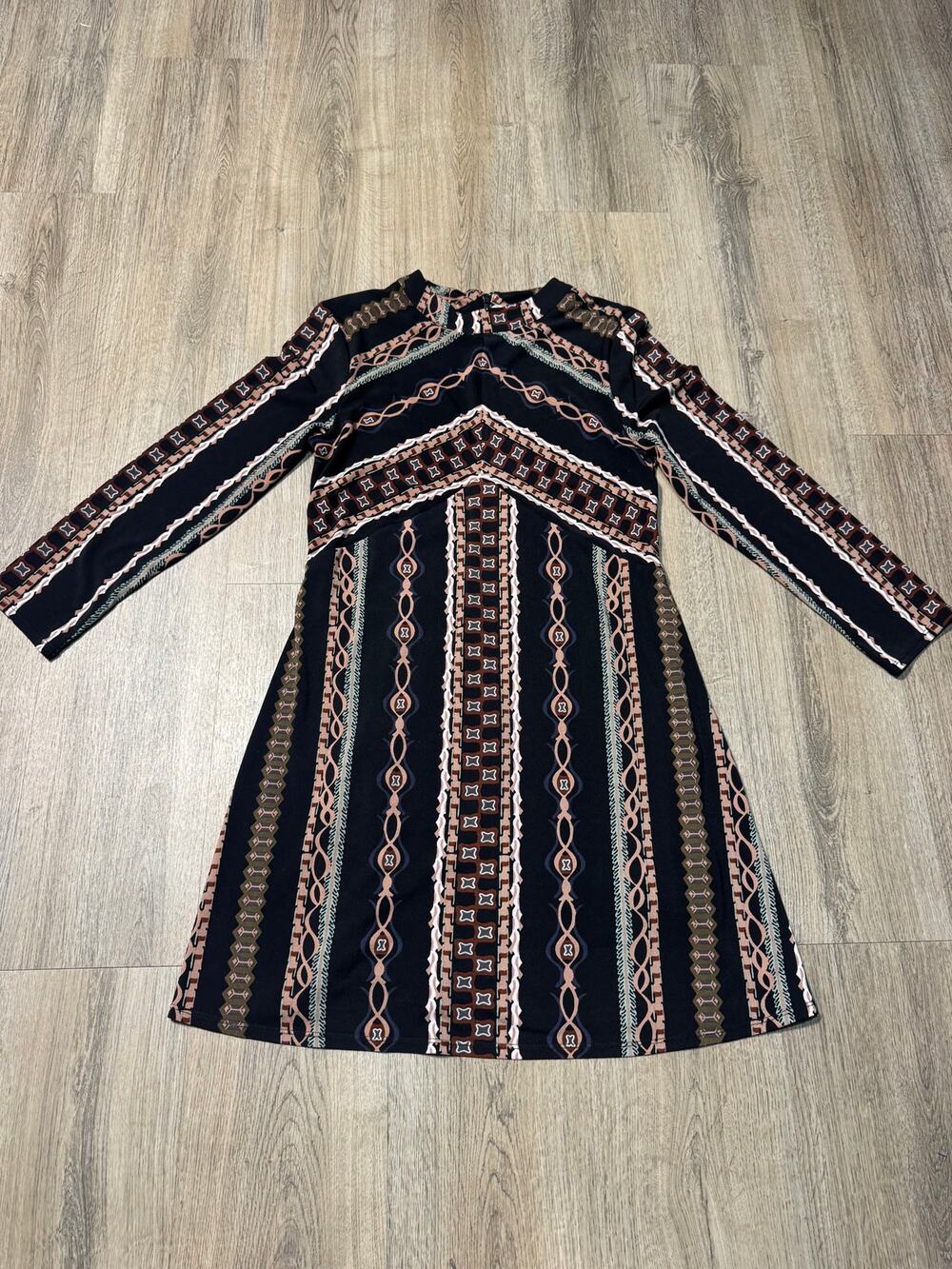 Free People Women's Multicolor Patterned Long-Sleeve Dress